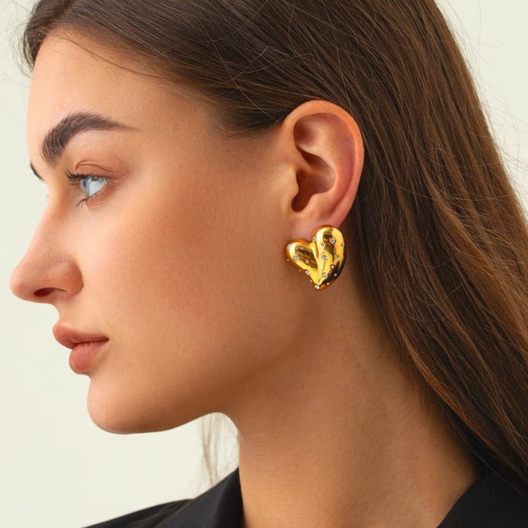 Diamond Heart Earrings