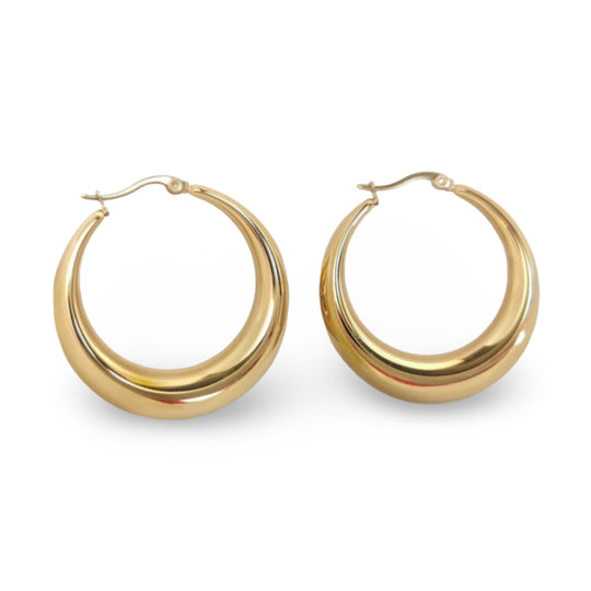 Long Chunky Hoops Earrings