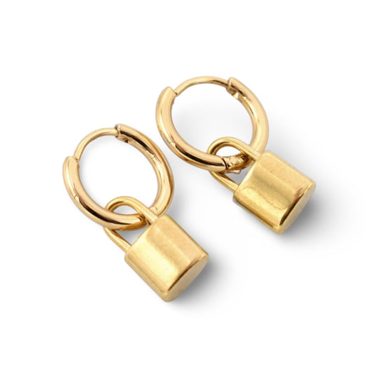 Tiny Lock Earrings