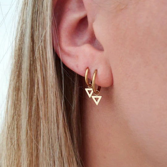Tiny Open Triangle Earrings